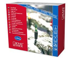 Konstsmide 2060-500OD Minilichterkette / für Außen (IP44) / 24V Außentrafo / 120 bunte Birnen / grünes Kabel