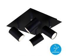 Briloner Leuchten Deckenspot, Schwenkbar, Deckenlampe, Deckenleuchte 4-flammig, GU10, max. 40 Watt, Schwarz