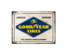 Nostalgic-Art 14370 Goodyear - Logo White | Retro Magnet | KÃ¼hlschrank-Magnet | Vintage | 6x8 cm