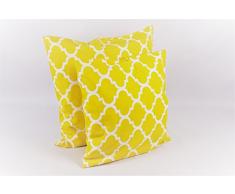 1buy3 Kissenbezug Marokko gelb 40cmx 40cm aus 100% Baumwolle mit Reißverschluss