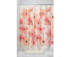 InterDesign Blossom Duschvorhang | 183,0 cm x 183,0 cm groÃer Badewannenvorhang | Designer Duschvorhang aus weichem Stoff | Polyester pink