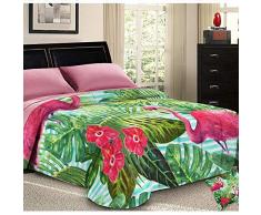 PETTI Artigiani Italiani Italienische Handwerkskunst. Einzelbett Trapunta 170x260 cm Fenicotteri