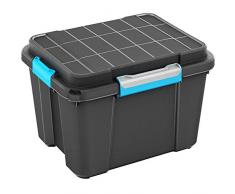 Kiss Kis Aufbewahrungsbox Scuba Box 43 Liter in schwarz-blau, Plastik, 59.5x39x34 cm