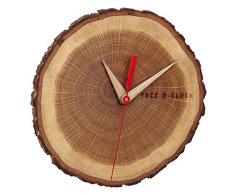 TFA Dostmann Tree-O-Clock Wanduhr aus Eichenholz, Holz, Braun, 18 x 4 x 17 cm