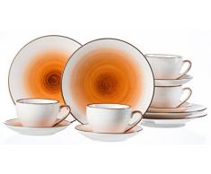 Ritzenhoff & Breker Kaffeeservice Cosmo, 12-teilig, Porzellangeschirr, Orange