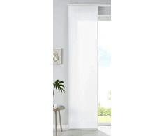 1er Set Schiebegardine Flächenvorhang Mikrofaser Vorhang Gardine Raumteiler HxB 245x60 cm Weiß Matt Paneelwagen Beschwerungsstange, 85600N