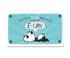Hope und Gloria 45669 Schneide-Brett mit Tier-Motiv Panda-Bär, Frühstücks-Brettchen mit Spruch Habe heute keine Verbindung zu meinem E-LAN, aus Resopal, 14,3 cm x 23,3 cm x 0,2 cm