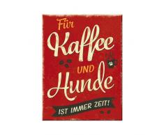 Nostalgic-Art 14363, PfotenSchild-Kaffee und Hunde, Magnet 8x6 cm, Metall, 8 x 6 x 0.1 cm