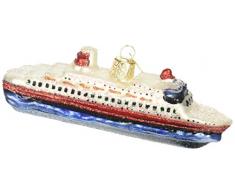 Old World Christmas Cruise Ship Old World Kreuzfahrtschiff aus Glas geblasen Christbaumschmuck, Multi, Standard