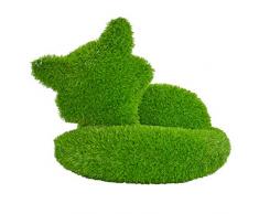 AniPlants Fuchs liegend, Figur aus Kunstrasen, Circa 50 x 40 x 49 cm groß, wetterfest und formstabil, mit Ankern zur Befestigung, ideal als Deko für Garten und Haus, grün, 50 cm