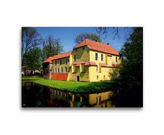 Premium Textil-Leinwand 75 x 50 cm Quer-Format Manningaburg Pewsum | Wandbild, HD-Bild auf Keilrahmen, Fertigbild auf hochwertigem Vlies, Leinwanddruck von Andrea Dreegmeyer