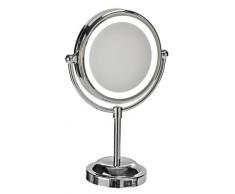 Stand Kosmetikspiegel mit LED Ø15cm silber