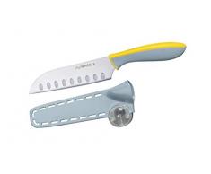 NIROSTA Santokumesser klein EVERSHARP, Küchenmesser Edelstahl mit Soft-Touch Griff, nachschärfender Klingenschutz, Allzweckmesser mit ewig scharfer Klinge (Klingenlänge: ca. 13 cm), Menge: 1 Stück