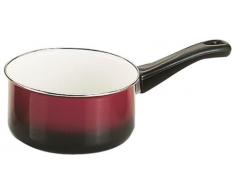 IBILI Stielkasserolle Volcán 16 cm aus emailliertem Stahl/Kunststoff, rot/schwarz