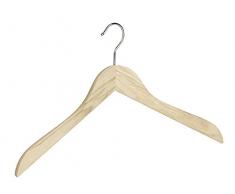 WENKO 64123100 Kleiderbügel Elba Eiche Natur, Garderoben-Bügel aus FSC zertifiziertem Echtholz, Holz-Eichenholz, 45 x 25 x 1.4 cm, Braun