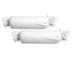 biberna 0077144 Feinjersey Bettwäsche Nackenrollenbezug (Baumwolle) 2x 15x40 cm, weiß