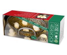 Konstsmide 3198-103 LED Dekolichterkette weiße Papierprismen / für Innen (IP20) / 24V Innentrafo / 12 warm weiße Dioden / transparentes Kabel