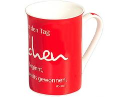 Kesper Tasse Wer den Tag mit einem Lachen… aus Porzellan, bunt, 9 x 9 x 14 cm