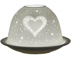 Himmlische Düfte Geschenkartikel GmbH Herzen Windlicht, Porzellan, weiß, 12 x 12 x 8 cm