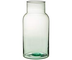 Ein domo pv-liv-7009 Point-Virgule Recycling Vase Fluss grün Ø 15 cm H 30 cm, Kork, Glas, weiß