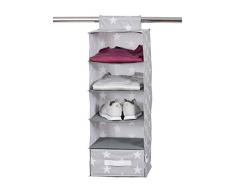 Hochwertiger Hänge Organizer von Store It, Hänge Organizer inkl. Schublade, Extra stabil durch MDF Verstärkung, Im trendigen Sterne Desing,30x30x75 cm,hellgrau