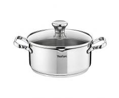 Tefal Schmortopf, Edelstahl, rostfrei, Silber, 20 cm