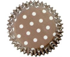 PME Backförmchen für Cupcakes aus Papier mit braunen Tupfen, Standardgröße, 60er Pack, Kunststoff, 7 x 7 x 2.8 cm, 60-Einheiten
