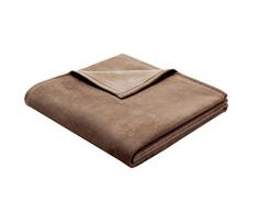 Biederlack Wohn- und Kuscheldecke, 60 % Baumwolle, Samtband-Einfassung, 150 x 200 cm, Haselnuss, Exquisite Cotton, 628657