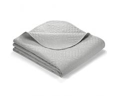 Ibena Nancy Tagesdecke 280x250 cm - Bettüberwurf hellgrau XXL, leichte Decke mit Steppmuster