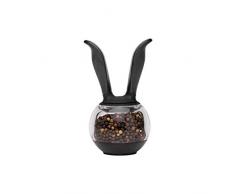 Chefn Pfeffermühle PepperBall, Gewürzmühle, Pfefferstreuer, Keramik-Präzisionsmahlwerk, Kunststoff-Mühle (Farbe: Schwarz/Transparent), Menge: 1 Stück