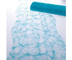 Deko AS GmbH Sizoweb Tischband Wellenschnitt türkis ca. 25 cm Rolle 25 Meter 64W 020-R