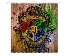 BCNEW Harry Potter Reihe-Logo-Badge Muster Thema Duschvorhang, Hogwarts Wasserdicht Schimmelresistent Polyester 177,8 x 177,8 cm Modern 70 inch Multi 4100w