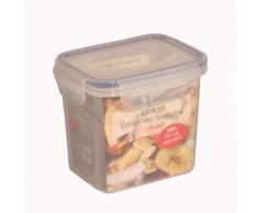 axentia Gefrier-Vorratsdose in Transparent, eckige Butterbrotdose Airproof, temperaturbeständige Brotdose mit 4 praktischen Klapplaschen, Einfrierbare Aufbewahrungsbox mikrowellengeeignet, ca. 0,9 l