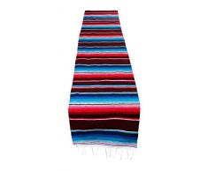 Mexikanischen Tischläufer Saltillo SARAPE bunt gestreift SARAPE 210,8 x 35,6 cm, acryl, burgunderrot, 83 x 14