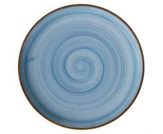 Corona Krone flach Coupe Teller, Porzellan, Blau, 28 cm