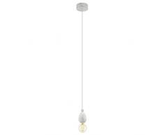 EGLO AVOLTRI Hängeleuchte Holz 60 W, weiss-patina