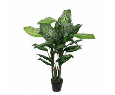 MICA Decorations Dieffenbachia In Topf gruen-h120xd60cm Kunstpflanze, Gummi, grün, 60 x 60 x 120 cm, 4-Einheiten