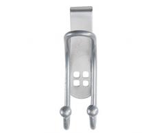 Wenko 22697100 Türhaken Lochdesign - 2er Set Schrankhaken, Kleiderhaken, Badezimmerhaken, Stahl, 3,2 x 9,5 x 6 cm, silber
