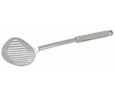 FACKELMANN Abseihlöffel VIA MONTENAPOLEONE, Schöpflöffel aus Edelstahl, Schaumlöffel zum Kochen und Frittieren (Farbe: Silber), Menge: 1 Stück