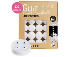 Designer Girlande USB - LED-Lichtkugeln - Lichterkette - Kabellose Fernbedienung - Dual-USB-LadegerÃ¤t 2A enthalten - 4 IntensitÃ¤ten - 24 BÃ¤lle - Flocon