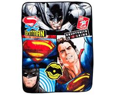 Batman DC Comics Fleecedecke mit Motiv V Superman „Clash“, kuschelig weich, großer Druck