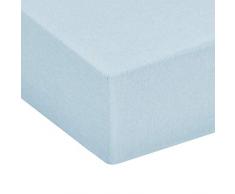 AmazonBasics Spannbettlaken, Mikrofaser, melierter Stoff, 160 x 200 x 30 cm, Cyan (Cool Aqua)