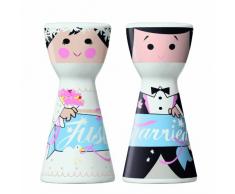 Ritzenhoff Mr. Salt & Mrs. Pepper Salz-und Pfefferstreuer, Kristallglas, Weiß, Blau, Rosa, 3.6 cm