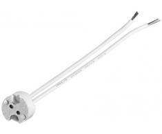 Goobay 9132 G4 Lampenfassung mit Zwillingslitze, Max. 500 W/12 V (DC), 0, 15 m Kabel, Keramik/Silikon