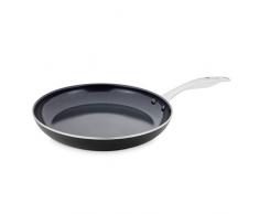 GreenPan Wok-Bratpfanne mit Keramik-Beschichtung antihaft-beschichtet 28-cm Ø Aluminium für alle Herde geeignet Induktion Gas Elektro Spülmaschinen-fest, Schwarz