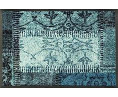 Wash + Dry Vintage Patches türkis Fußmatte, Acryl, grün, 40 x 60 x 0.7 cm