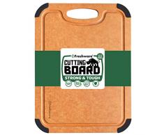Freshware Schneidebrett für Küche Spülmaschinenfest, Holzfaserschneidebrett, Umweltfreundlich, Anti-Rutsch, Saft Grooves, porenfreie, bpa geben frei, Kleines Schneidebrett Mittel (14,6,7 x 11 Zoll)