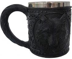 Nemesis Now Night Wolf Kaffeebecher, 13 cm, Schwarz