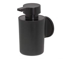 Tiger Tune Seifenspender, Montage ohne Bohren dank integrierter Klebefolie, optional Befestigung zum Schrauben, Black Metal gebürstet/Schwarz, 68 x 123 x 109 mm