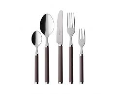 Villeroy & Boch Play! Chocolate Brown Tafelbesteck, für bis zu 6 Personen, 30-teilig, Edelstahl, Griff aus braunem Kunststoff